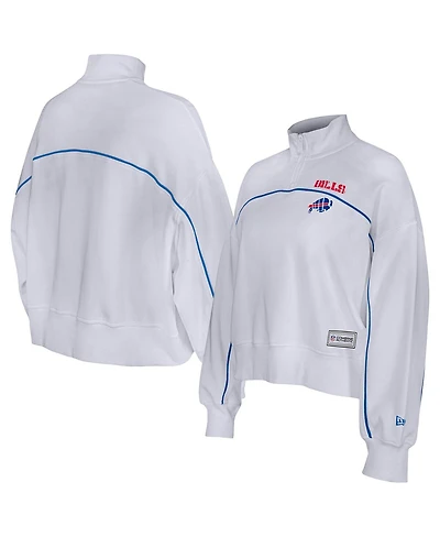 New Era Women's White Buffalo Bills Functional Fandom Quarter-Zip Sweatshirt