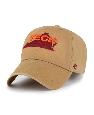 '47 Brand Men's Tan Virginia Tech Hokies Vault Clean Up Adjustable Hat