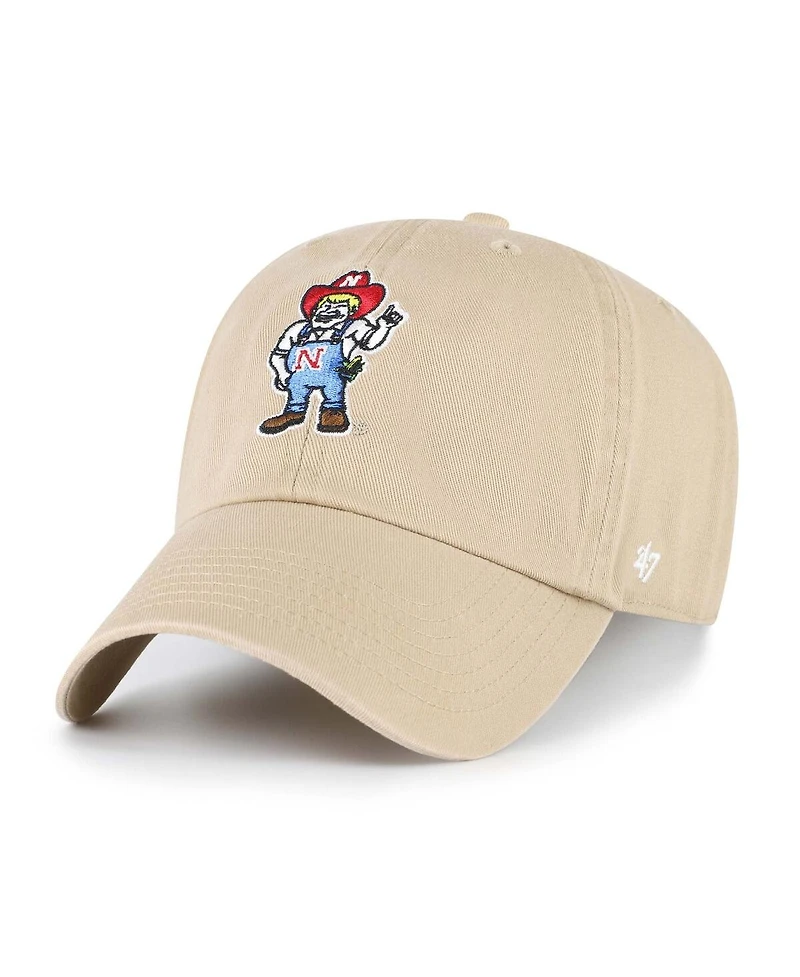 '47 Brand Big Boys and Girls Khaki Nebraska Huskers Clean Up Adjustable Hat