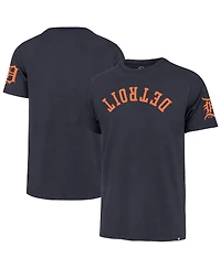 '47 Brand Men's Navy Detroit Tigers Upside Down Two-Peat Franklin T-Shirt