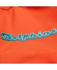 Mitchell & Ness Men's Orange/Aqua Miami Dolphins Tie Breaker Vintage Logo Lightweight Anorak Half-Zip Windbreaker