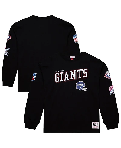 Mitchell & Ness Men's Black New York Giants Training Camp Vintage Logos Long Sleeve T-Shirt