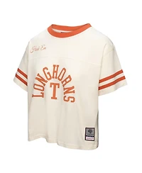 Mitchell & Ness Women's Cream Texas Longhorns Cropped Ringer T-Shirt