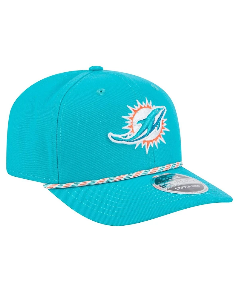 New Era Men's Aqua Miami Dolphins Gameday Multi Rope 9SEVENTY Stretch-Snap Hat