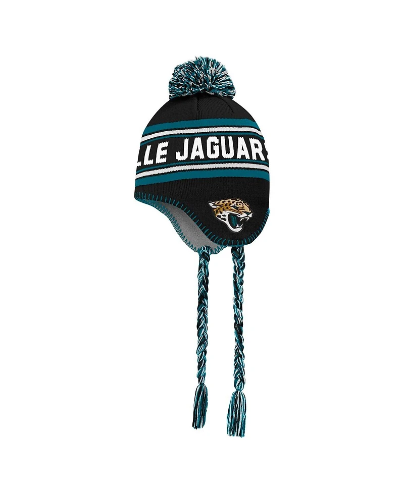 Outerstuff Preschool Black Jacksonville Jaguars Jacquard Tassel Knit Pom with Hat
