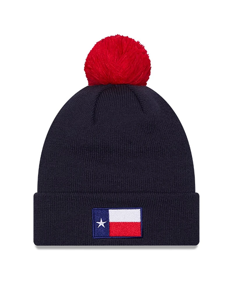 New Era Men's Navy Fc Dallas Jersey Hook Cuff With Pom Knit Hat