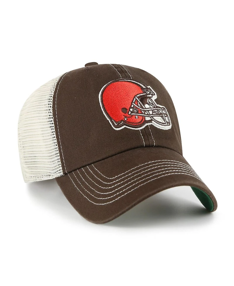 '47 Brand Men's Brown/Natural Cleveland Browns Trawler Trucker Clean Up Adjustable Hat