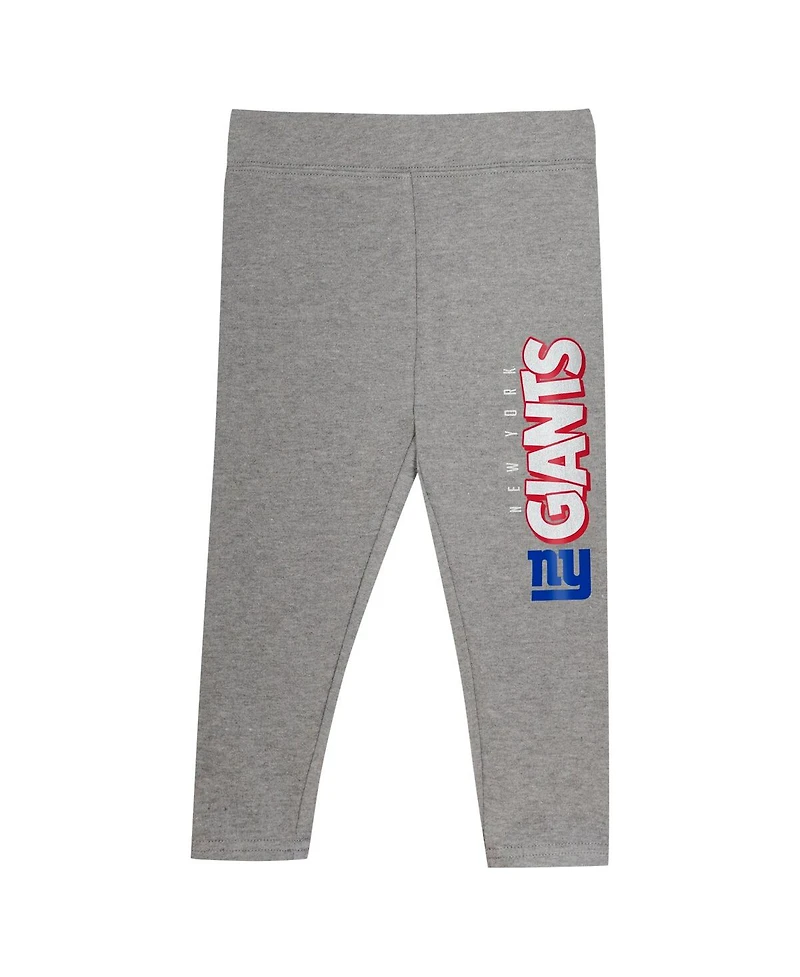 Outerstuff Toddler 2-Piece New York Giants Club House Long Sleeve Hoodie Top and Leggings Set