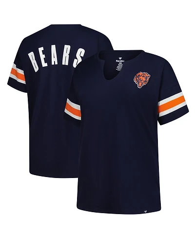 Fanatics Women's Navy Chicago Bears Plus Redzone Notch Neck T-Shirt