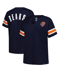 Fanatics Women's Navy Chicago Bears Plus Redzone Notch Neck T-Shirt