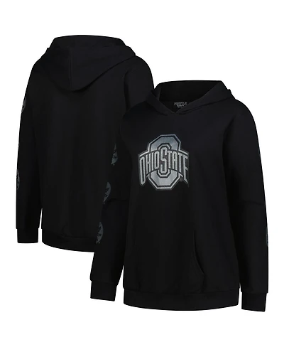 Fanatics Women's Black Ohio State Buckeyes Plus Sleeve Hit Pullover Hoodie