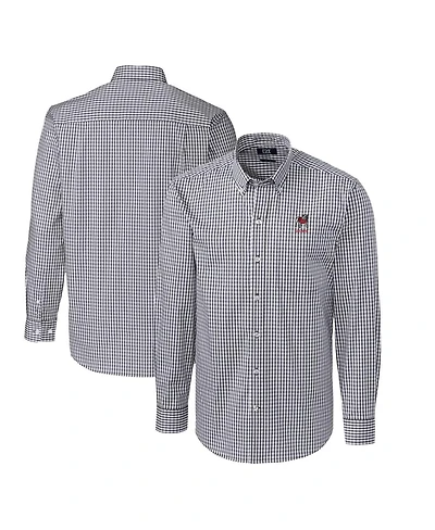 Cutter & Buck Men's Charcoal Georgia Bulldogs Alumni Logo Easy Care Stretch Gingham Dress Shirt