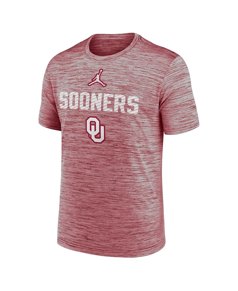 Jordan Men's Crimson Oklahoma Sooners Campus Slant Velocity Performance T-Shirt