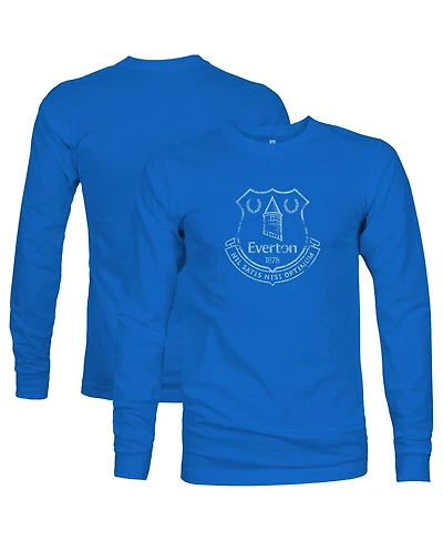 1863FC Men's Blue Everton Mono Badge Long Sleeve T-Shirt