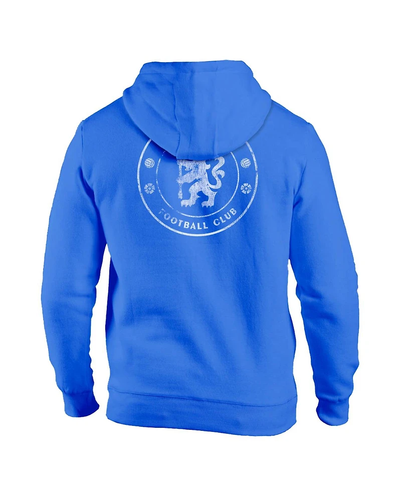 1863FC Men's Blue Chelsea Wordmark Fleece Pullover Hoodie
