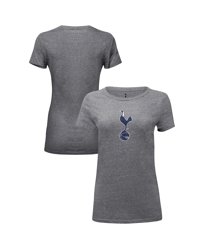 1863FC Women's Heather Gray Tottenham Hotspur Color Badge Tri-Blend T-Shirt