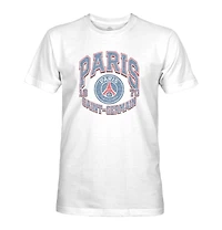 1863FC Men's White Paris Saint-Germain Retro Wordmark T-Shirt