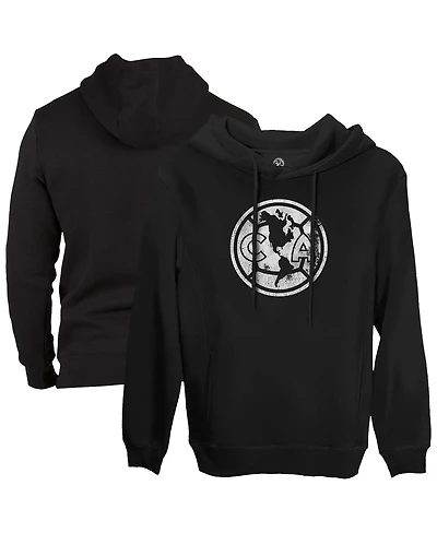 1863FC Men's Black Club America Mono Badge Fleece Pullover Hoodie Sweatshirt