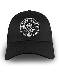 1863FC Men's Black Manchester City Mono Badge Structured Adjustable Hat
