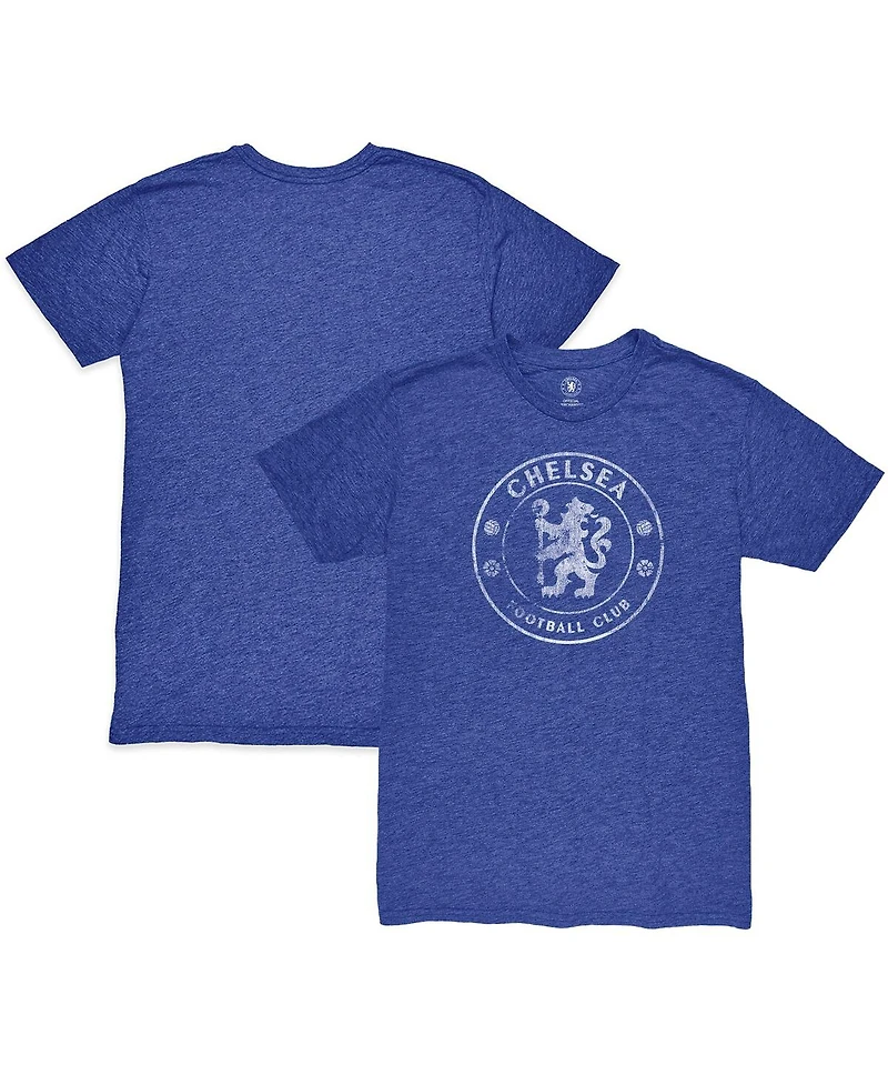 1863FC Men's Heather Blue Chelsea Mono Badge Vintage Tri-Blend T-Shirt