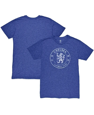 1863FC Men's Heather Blue Chelsea Mono Badge Vintage Tri-Blend T-Shirt