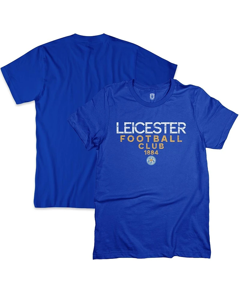 1863FC Men's Blue Leicester City Tapered Text T-Shirt