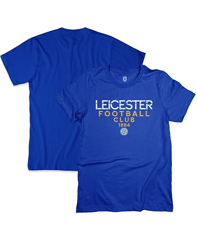 1863FC Men's Blue Leicester City Tapered Text T-Shirt