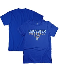 1863FC Men's Blue Leicester City Tapered Text T-Shirt