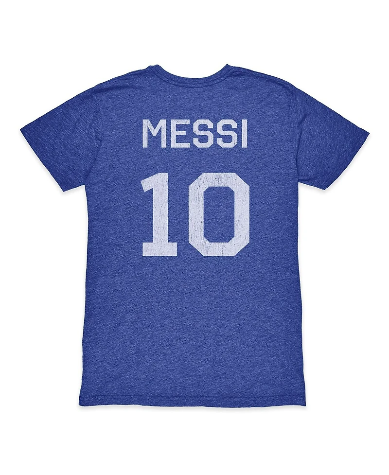 1863FC Men's Lionel Messi Blue Argentina National Team Retro Name Number Tri-Blend T-Shirt