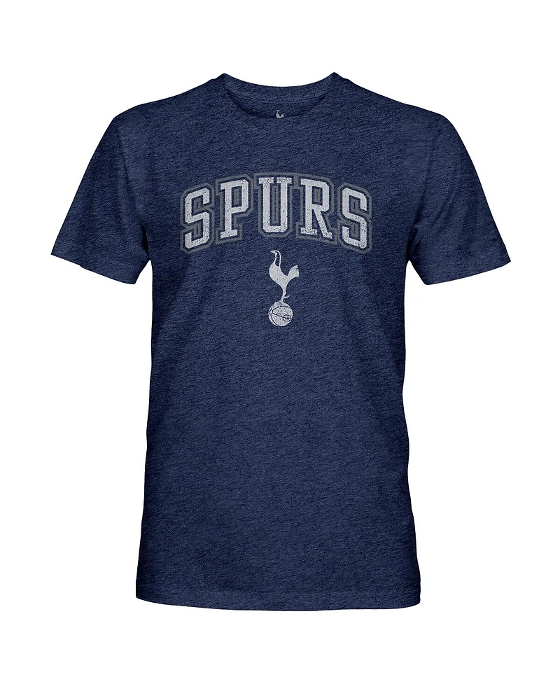 1863FC Men's Heather Navy Tottenham Hotspur Wordmark Twisted Tri-Blend Slub T-Shirt