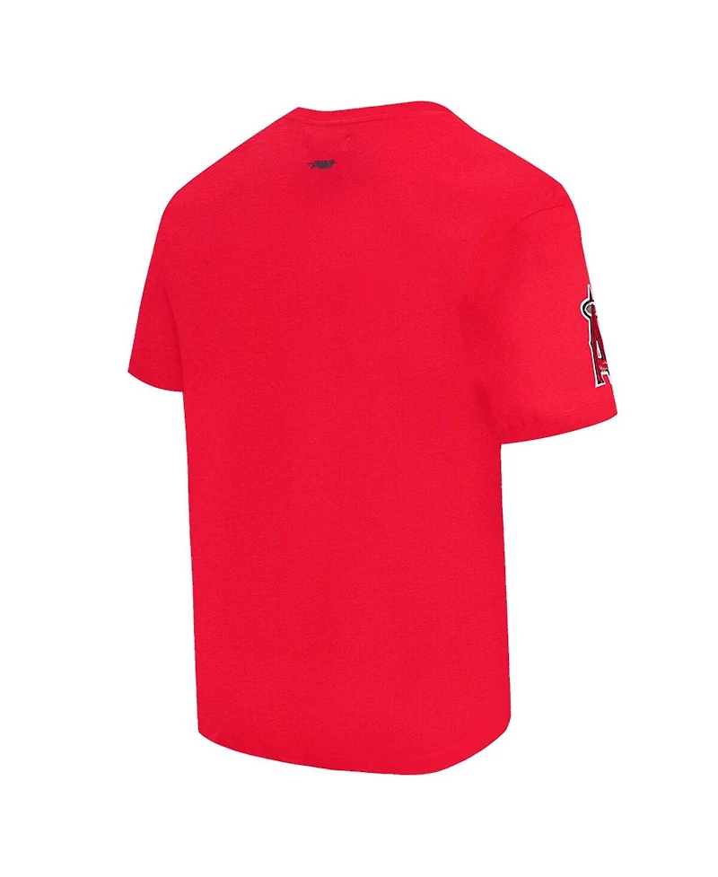 Pro Standard Men's Red Los Angeles Angels Turn It Up Dropped Shoulder T-Shirt