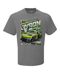 Hendrick Motorsports Team Collection Men's Checkered Flag Sports Heather Charcoal William Byron 2025 Iowa Corn 350 Race Winner T-Shirt