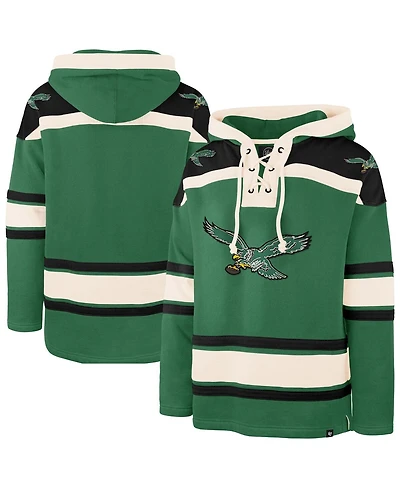 '47 Brand Men's Kelly Green Philadelphia Eagles Throwback Superior Lacer Hoodie