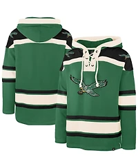 '47 Brand Men's Kelly Green Philadelphia Eagles Throwback Superior Lacer Hoodie