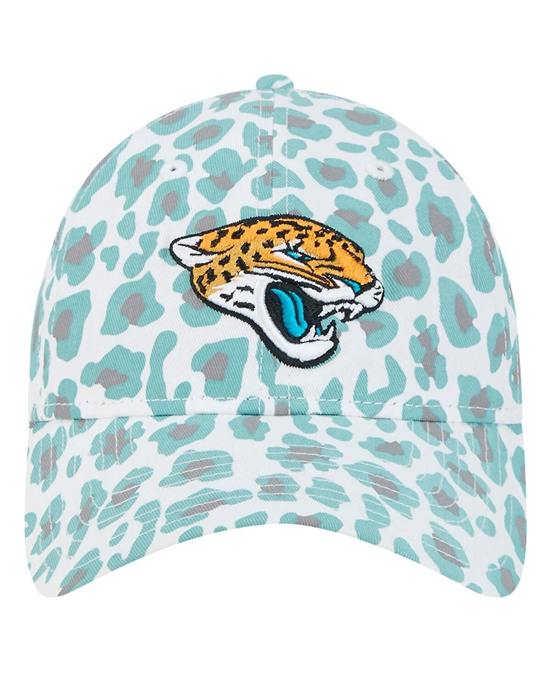 New Era Girls Toddler White Jacksonville Jaguars Active Leopard 9TWENTY Adjustable Hat