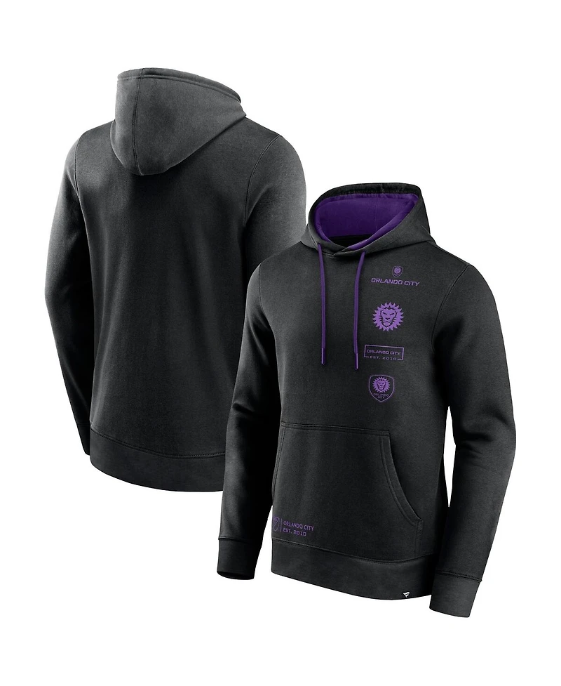 Fanatics Men's Black Orlando City Sc Halftime Pullover Hoodie