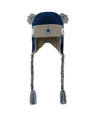 Outerstuff Big Boys and Girls Navy Dallas Cowboys Wordmark Ears Trooper Knit Hat