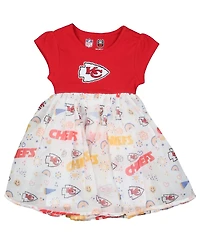 Wes & Willy Girls Toddler Red Kansas City Chiefs Princess Dress