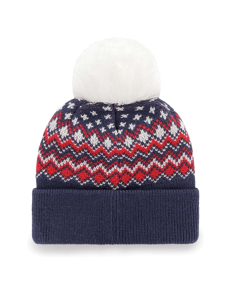 '47 Brand Women's Navy New England Patriots Elsa Cuffed With Pom Knit Hat