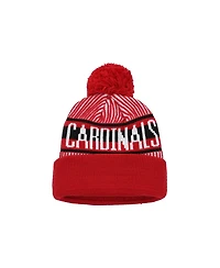 New Era Big Boys and Girls Cardinal Arizona Cardinals Striped Cuffed With Pom Knit Hat