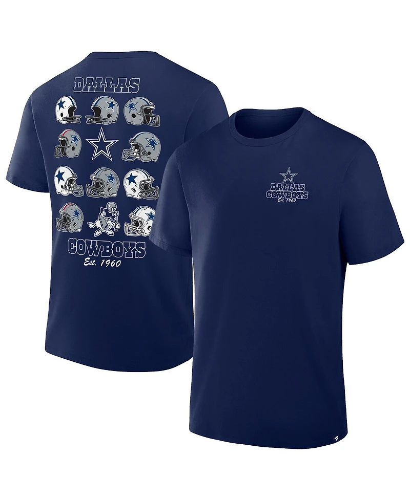 Dallas Cowboys Men's Navy Helmet Grid T-Shirt
