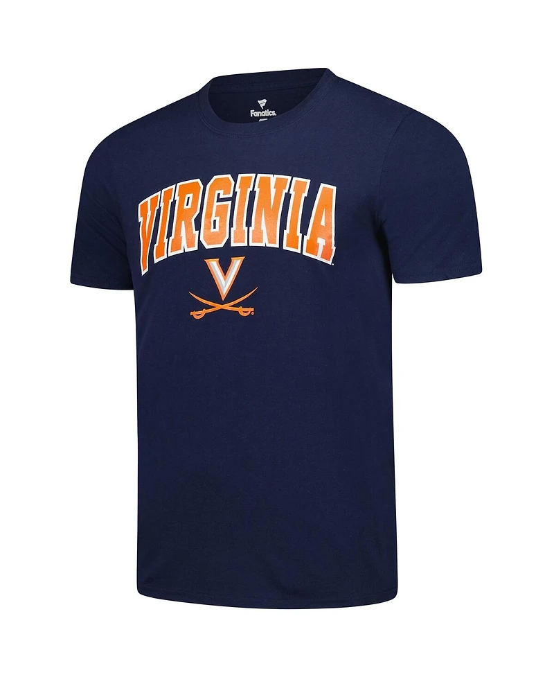 Fanatics Unlabeled Men's Navy Virginia Cavaliers Basic Arch T-Shirt