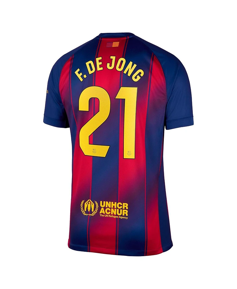Nike Men's Frenkie de Jong Navy Barcelona 2025/26 Home Replica Jersey
