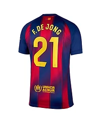 Nike Men's Frenkie de Jong Navy Barcelona 2025/26 Home Replica Jersey