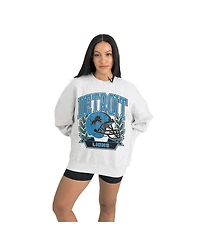 Gameday Couture Women's Gray Detroit Lions Heritage Premium Fleece Pullover Sweatshirt