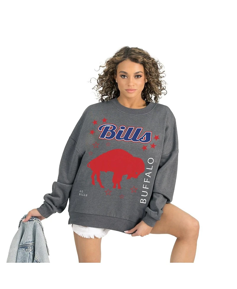 Gameday Couture Women's Gray Buffalo Bills Ready to Rumble Premium Fleece Pullover Sweatshirt