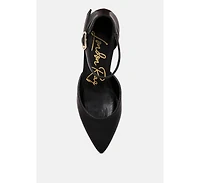 Myla Faux Leather Metallic Sling Heeled Sandals Women