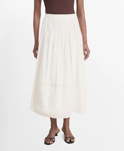 Mango Women's Lace Cotton Skirt