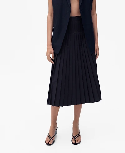 Mango Women's Pleated Midi Skirt