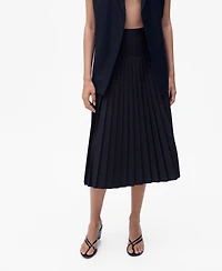 Mango Women's Pleated Midi Skirt